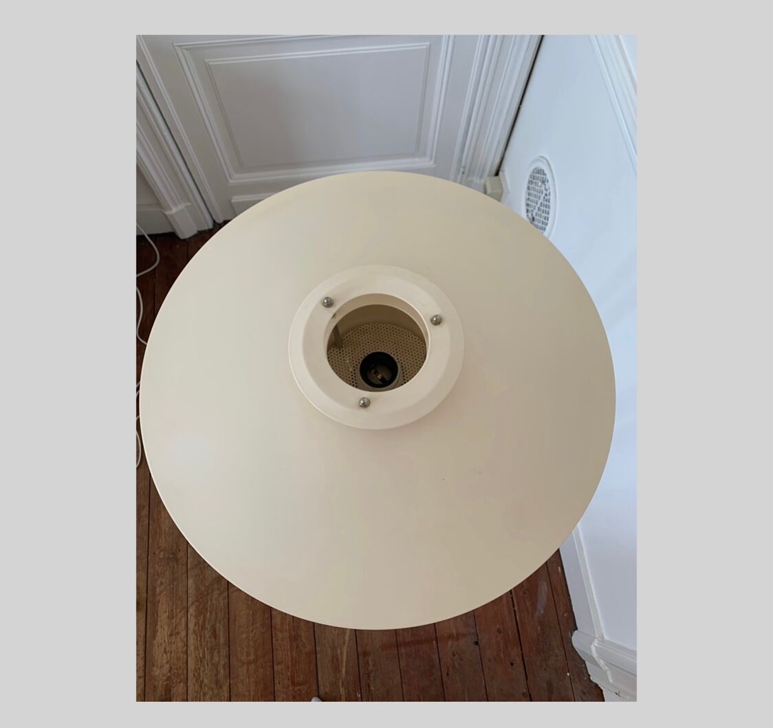 White Danish floor lamp