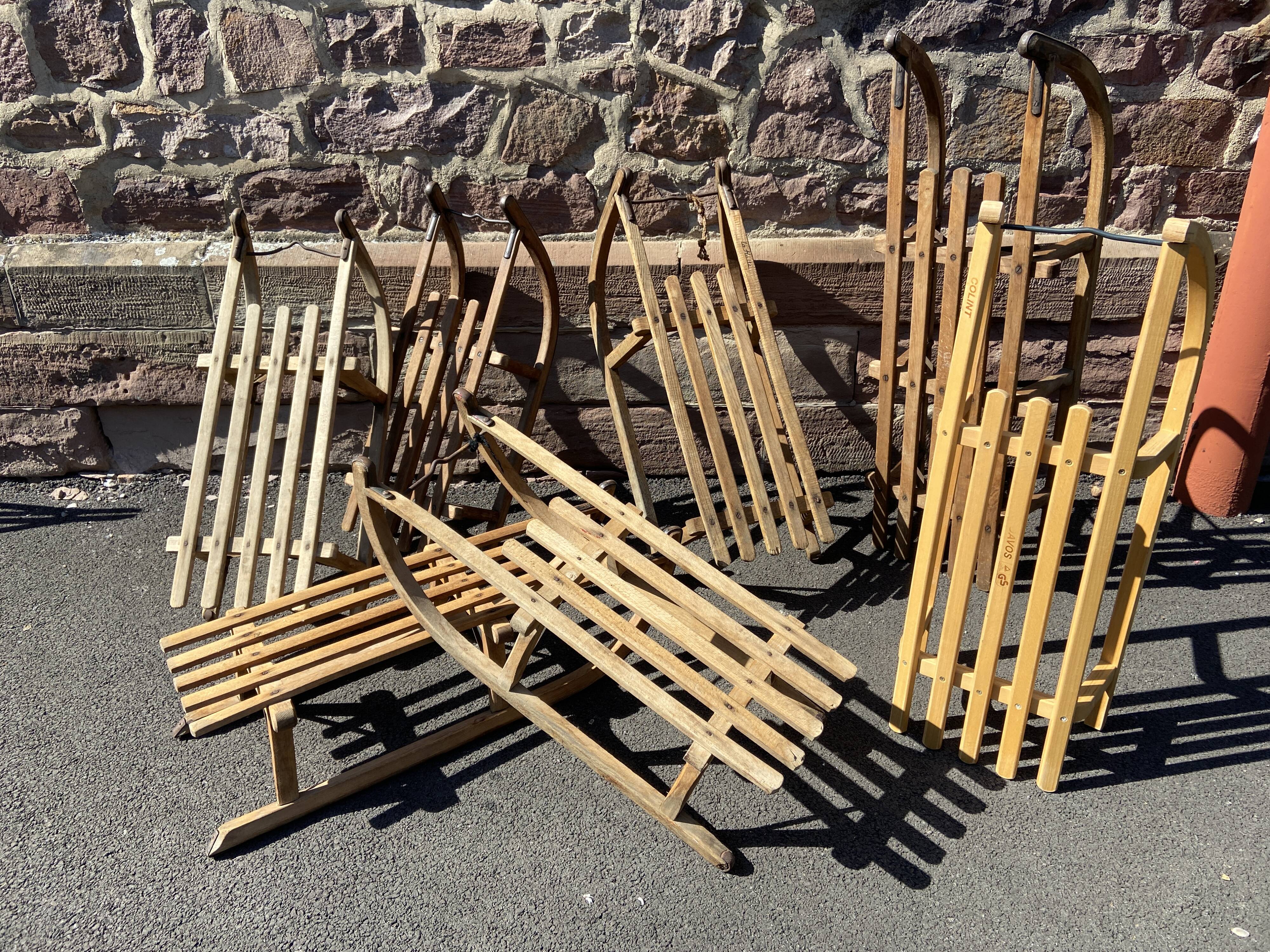 Old alsace sled sled christmas decoration davos style