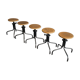 Set of 5 flambo adjustable industrial stools