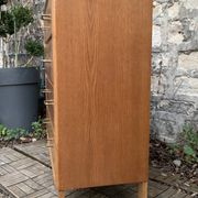 Vintage chest of drawers with compass feet, oak, original patina, 1950s