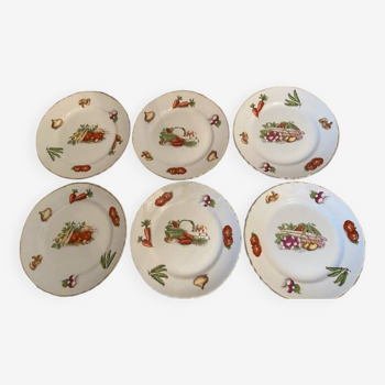 Assiettes plates en céramique Vintage