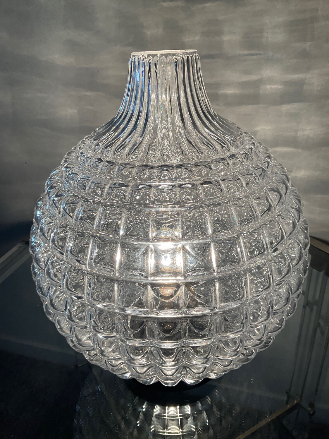 Vintage lamp from the 70s in molded glass