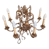 Bronze and crystal chandelier 8 branches