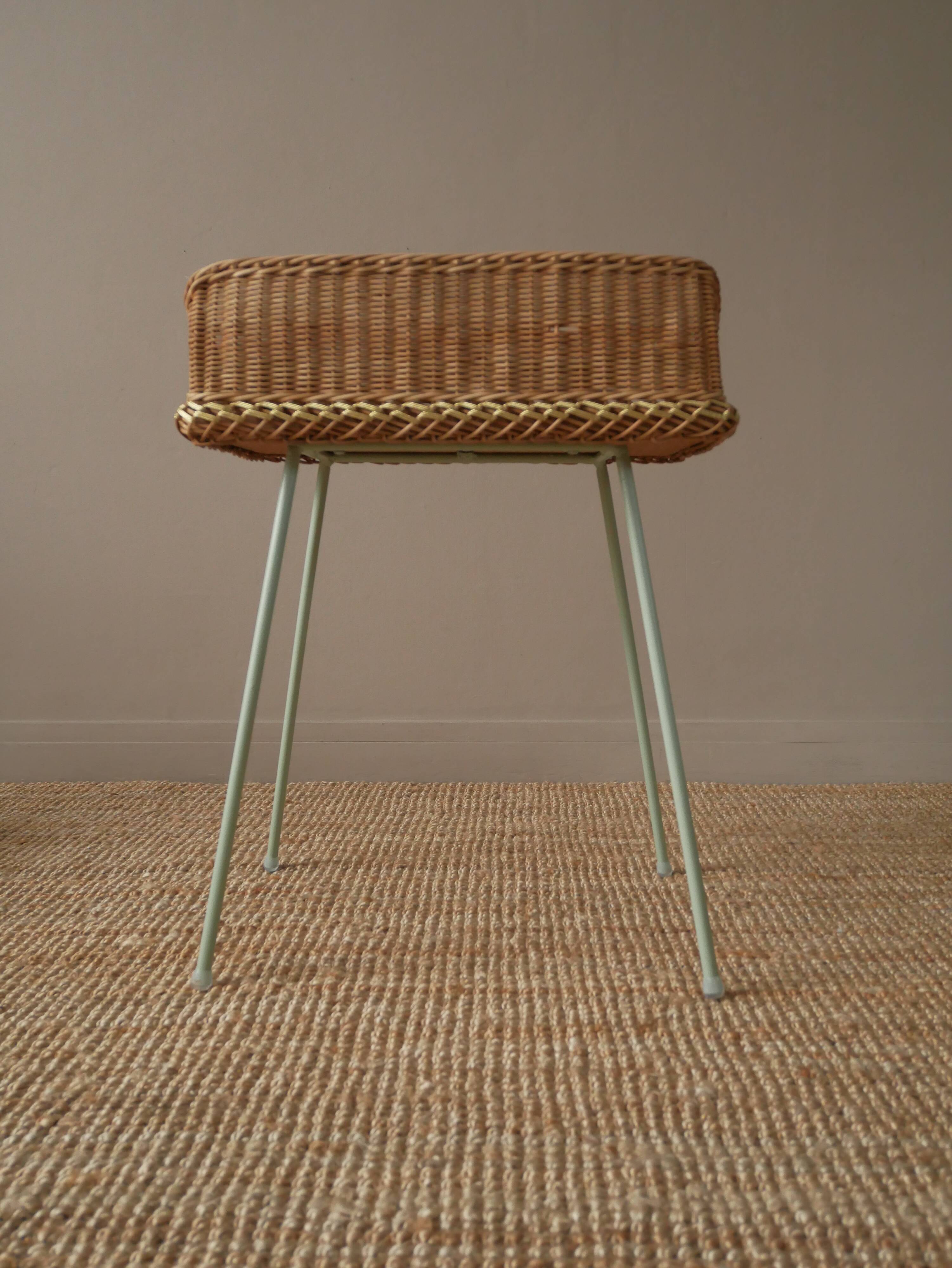 Wicker bedside table