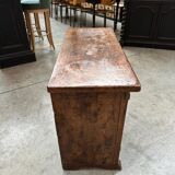 Brutalist furniture with 2 doors in elm.