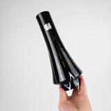 Black and white tempered glass vase, vintage 1960