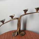 Iron candlestick, antique candle holder, handcrafted cast iron