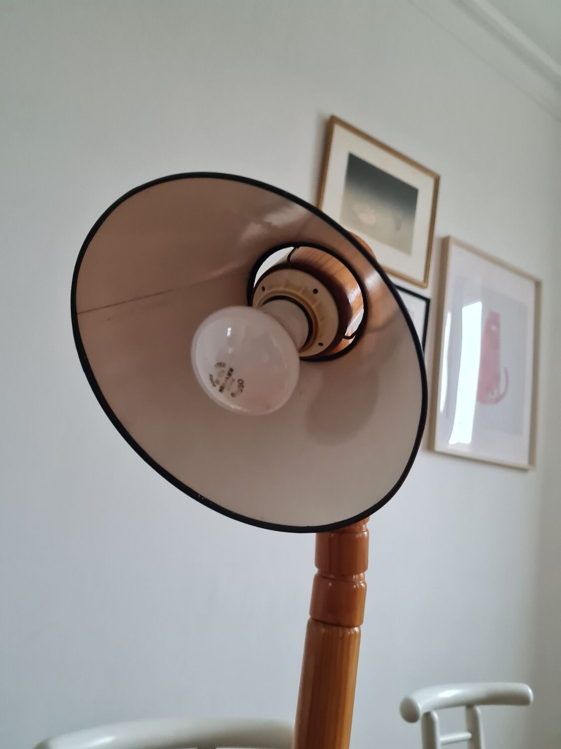 Scandinavian articulated pine lamp