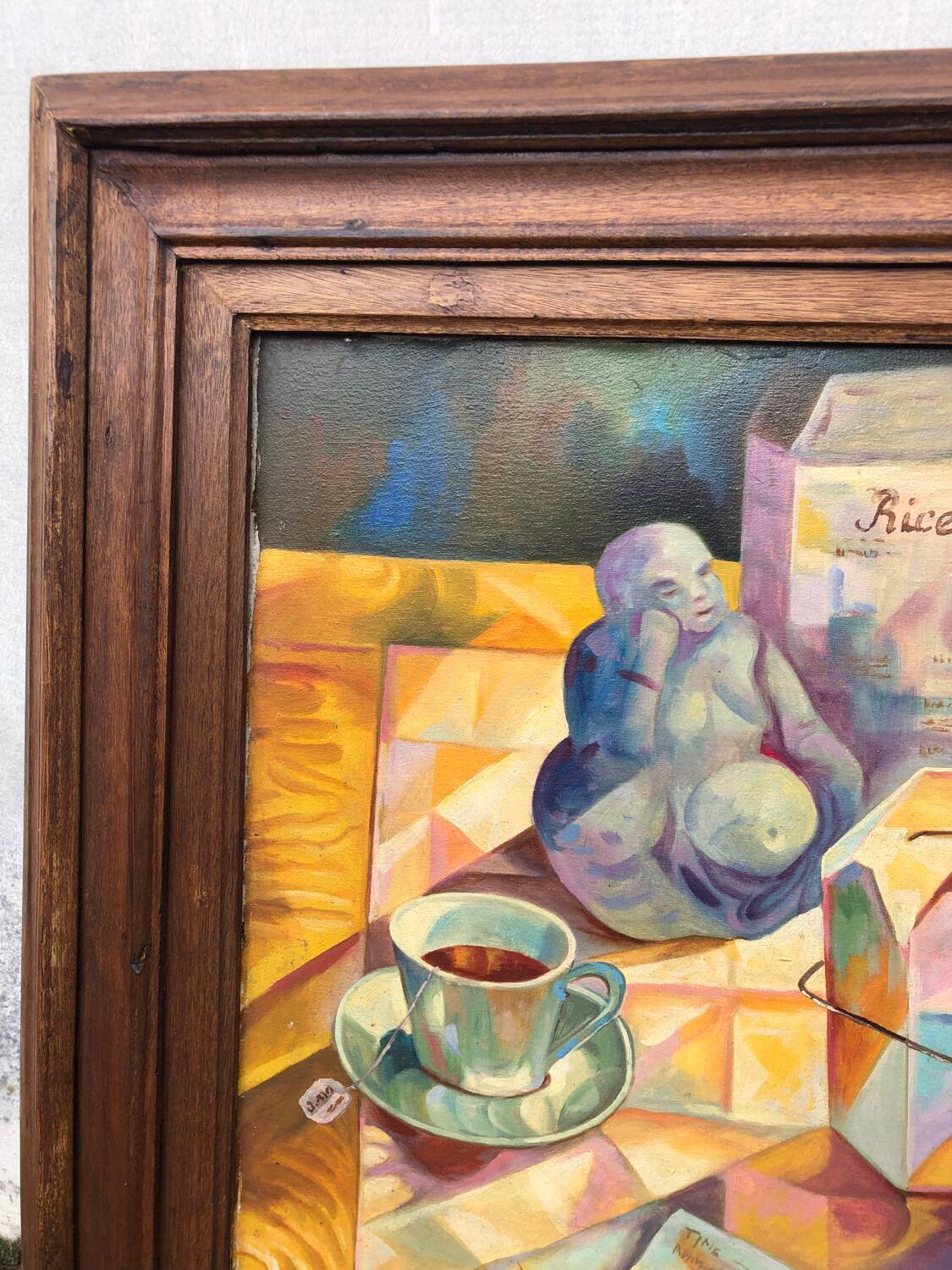 Tableau école cubiste vintage nature morte collection