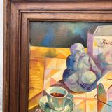 Vintage cubist school painting still life collection
