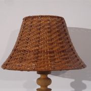 Lampe stylescandinave en bois et rotin 1970
