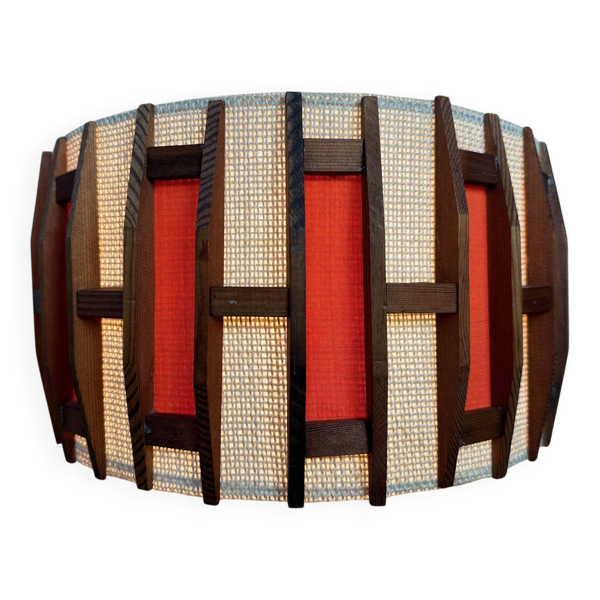 Suspension vintage – jute et teck – Massive