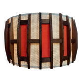 Vintage pendant lamp – jute and teak – Massive