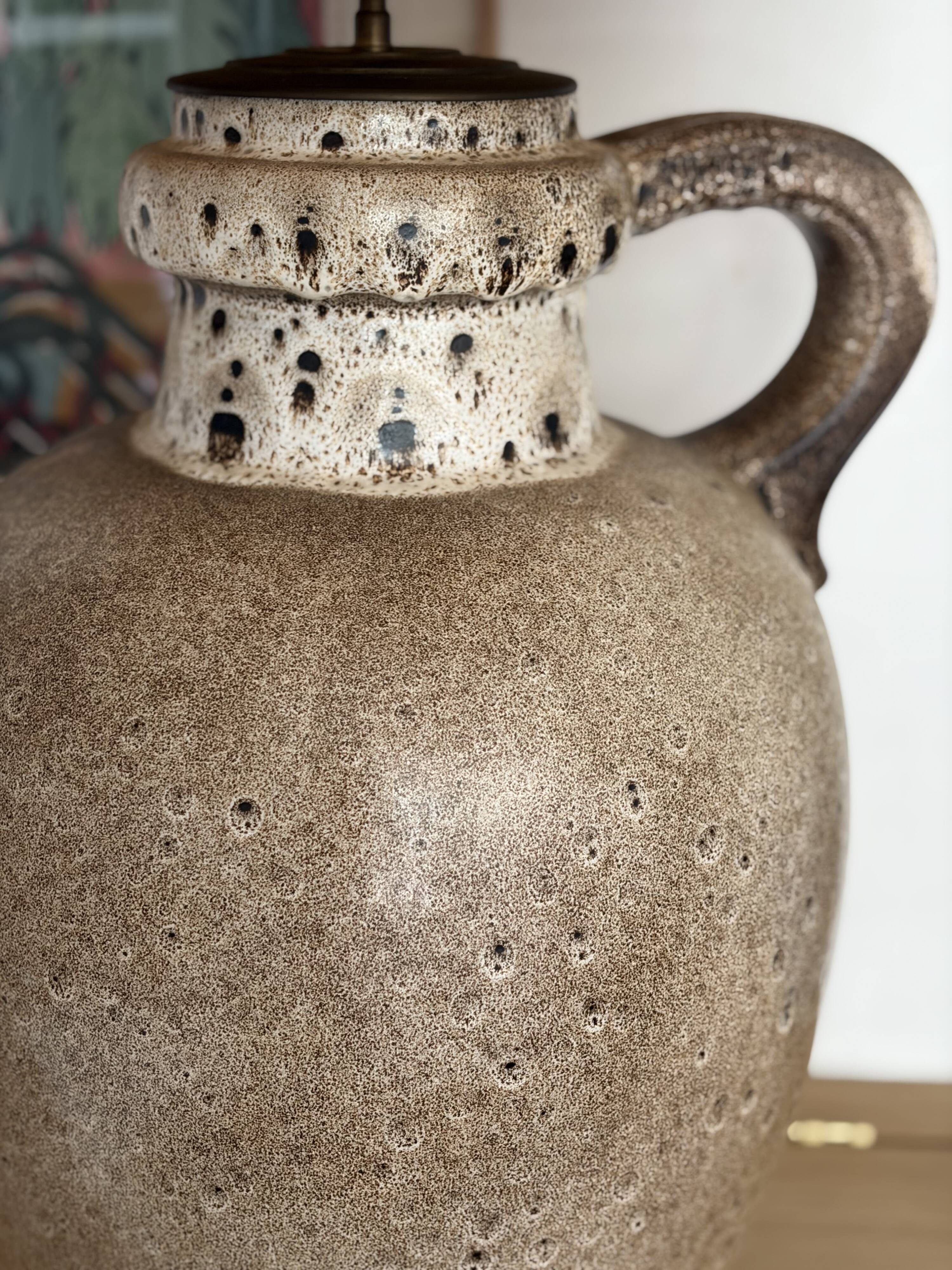 Very large glazed ceramic lamp W. Germany