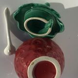 Slurry strawberry jam jar