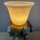 Lampe vintage en opaline et plâtre