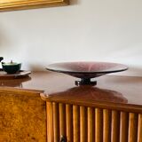 Art deco violet glass centerpiece, Le Verre Francais, Charles Schneider, France, 1930s