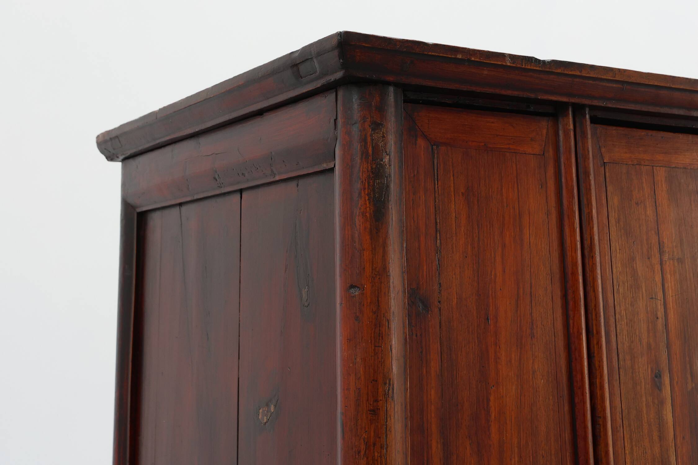 Large wooden Chinese 19th Century Qing Dynasty Wedding or Tapering Cabinet