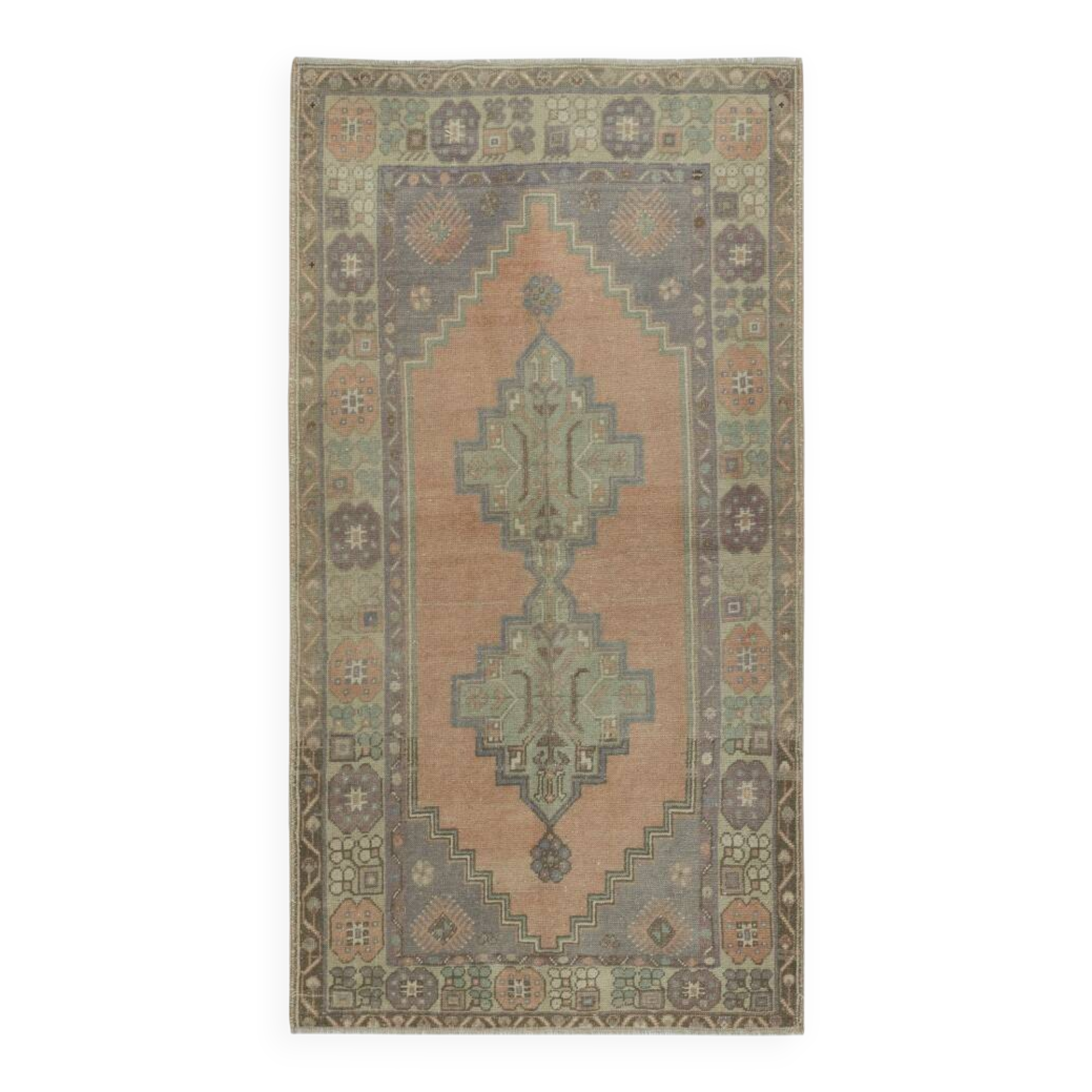Vintage Handmade Turkish Oriental Rug for Country Homes, Rustic & Tribal Interiors. 100% Wool