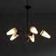 Old chandelier brass and glass tulip 1950 1960 vintage decoration lighting suspension