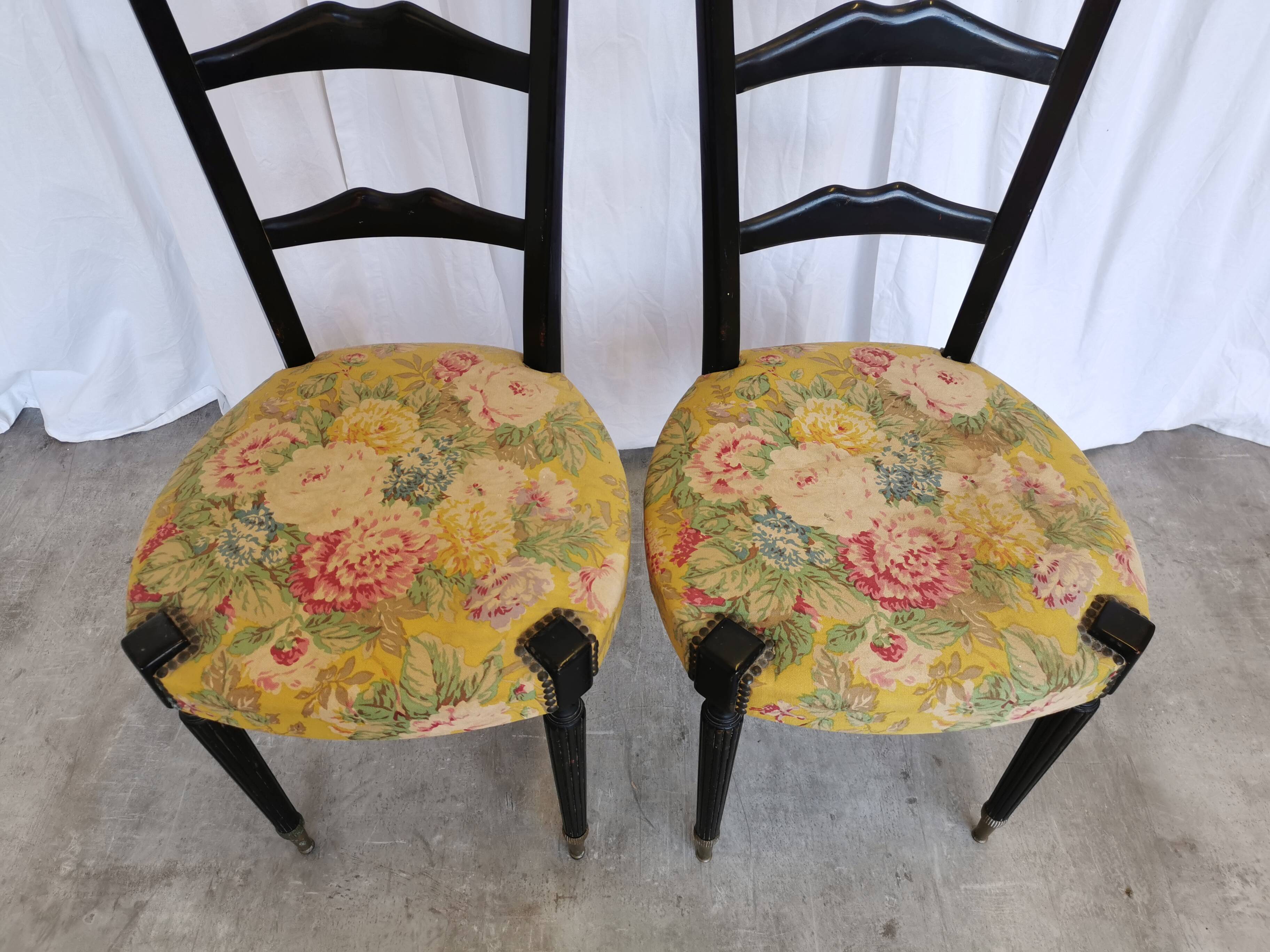Vintage Paolo Buffa Chiavari Chairs: Mid-Century Modern Ladder Back Dining