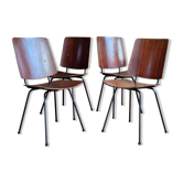 Set 4 chairs barrel baumann bristol years 60/70