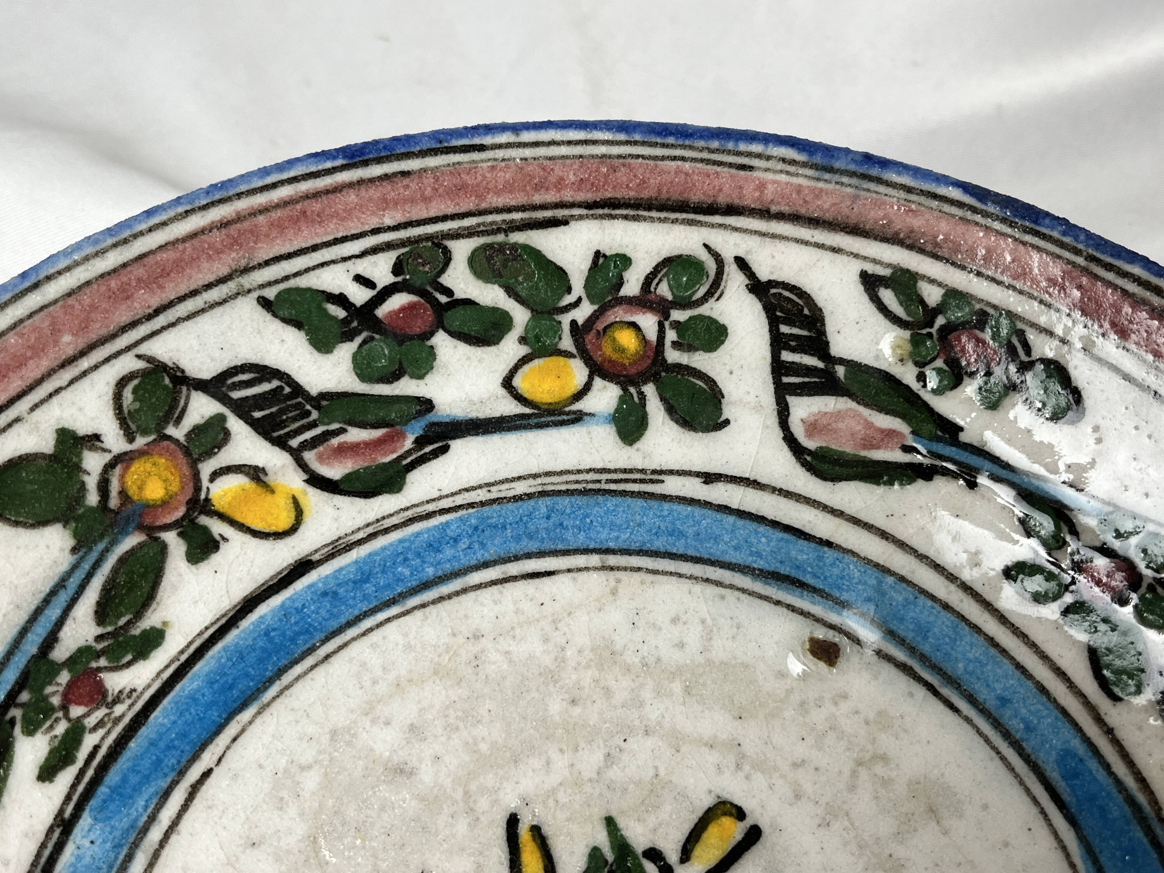 Qadjar, siliceous ceramic plate Persia Iran 18th century