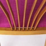 Vintage Magenta Upholstered Beech Dining Chair – Germany, 1960s–1970s