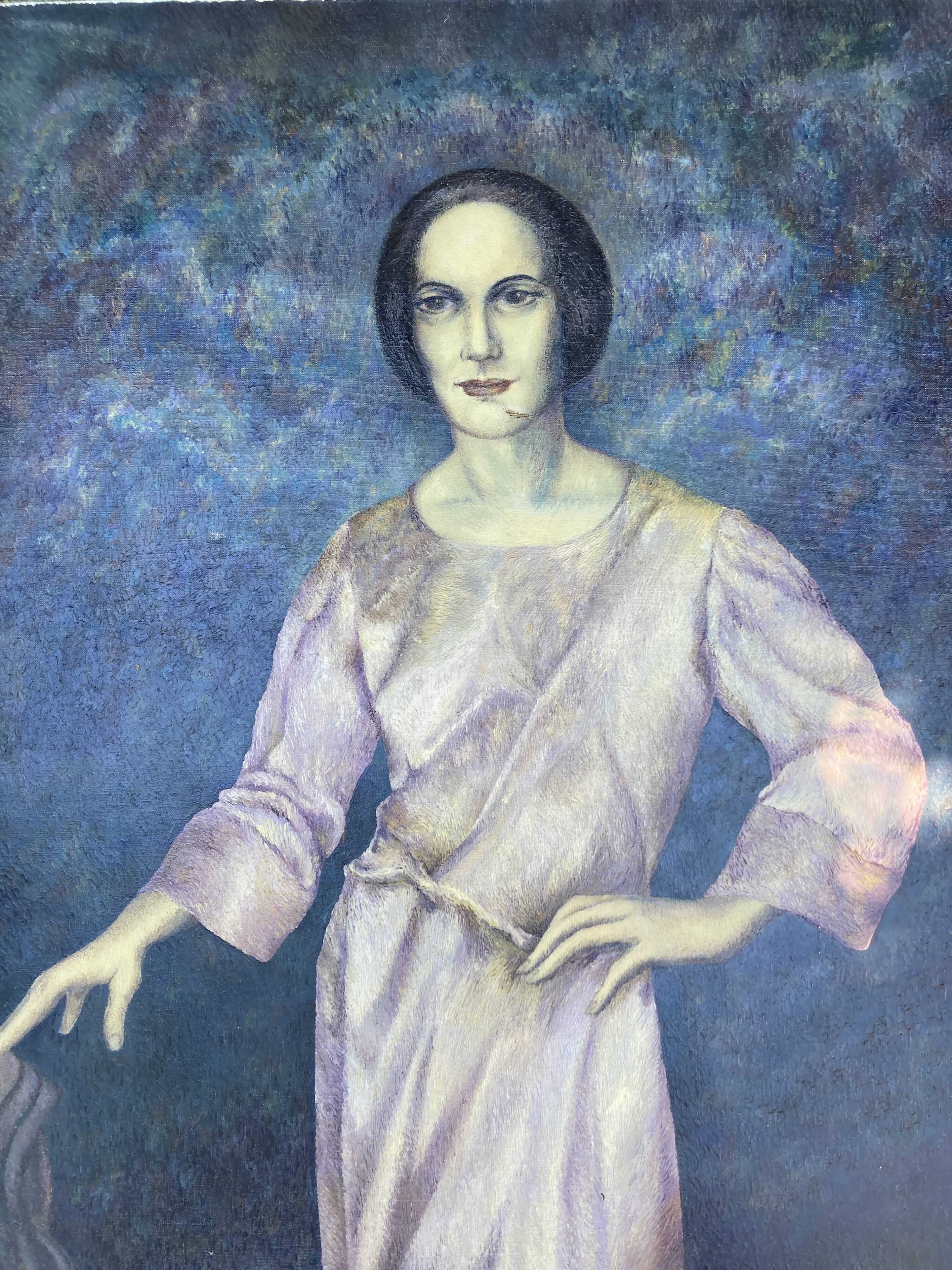 Tableau - Portrait of a woman in a purple dress - 1971