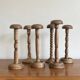 Set of 6 wooden hat racks turned old vintage decoration ACC-7068