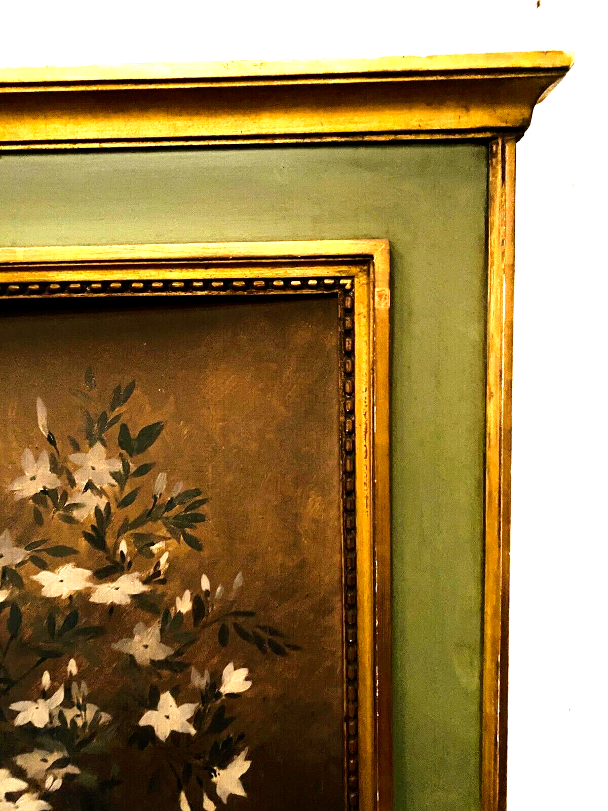 Louis XVI style trumeau in XX century patinated wood