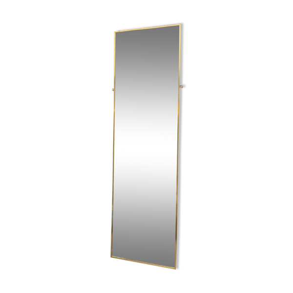 Miroir d’entre deux, glace étroite en métal doré 1950 — Beyit