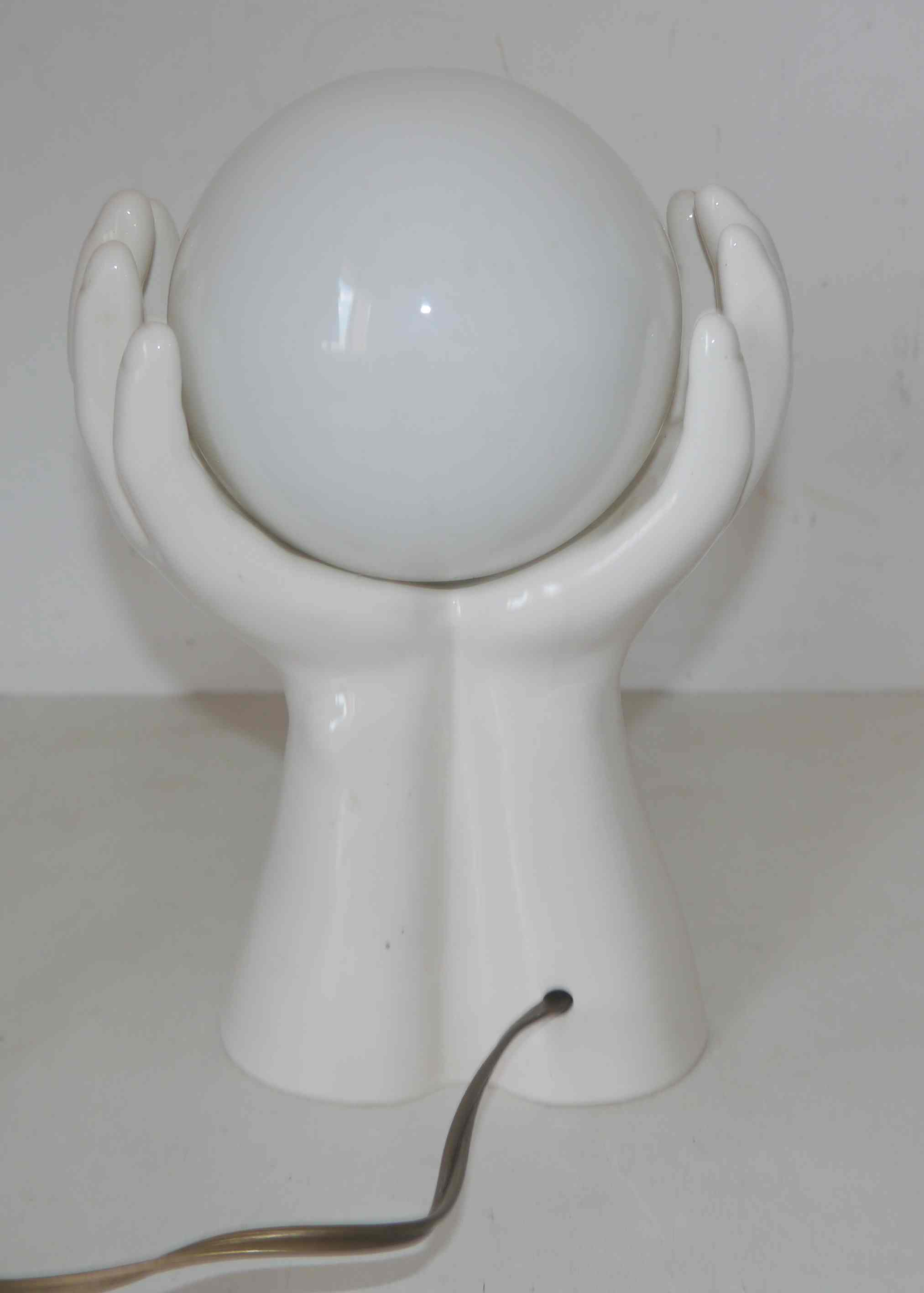Ceramic lamp or night light "hands together" 60's