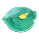 Empty pocket, duck soap dish on green barbotine leaf vintage