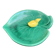 Empty pocket, duck soap dish on green barbotine leaf vintage