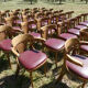 Set of 41 bistro chairs seated red skaï