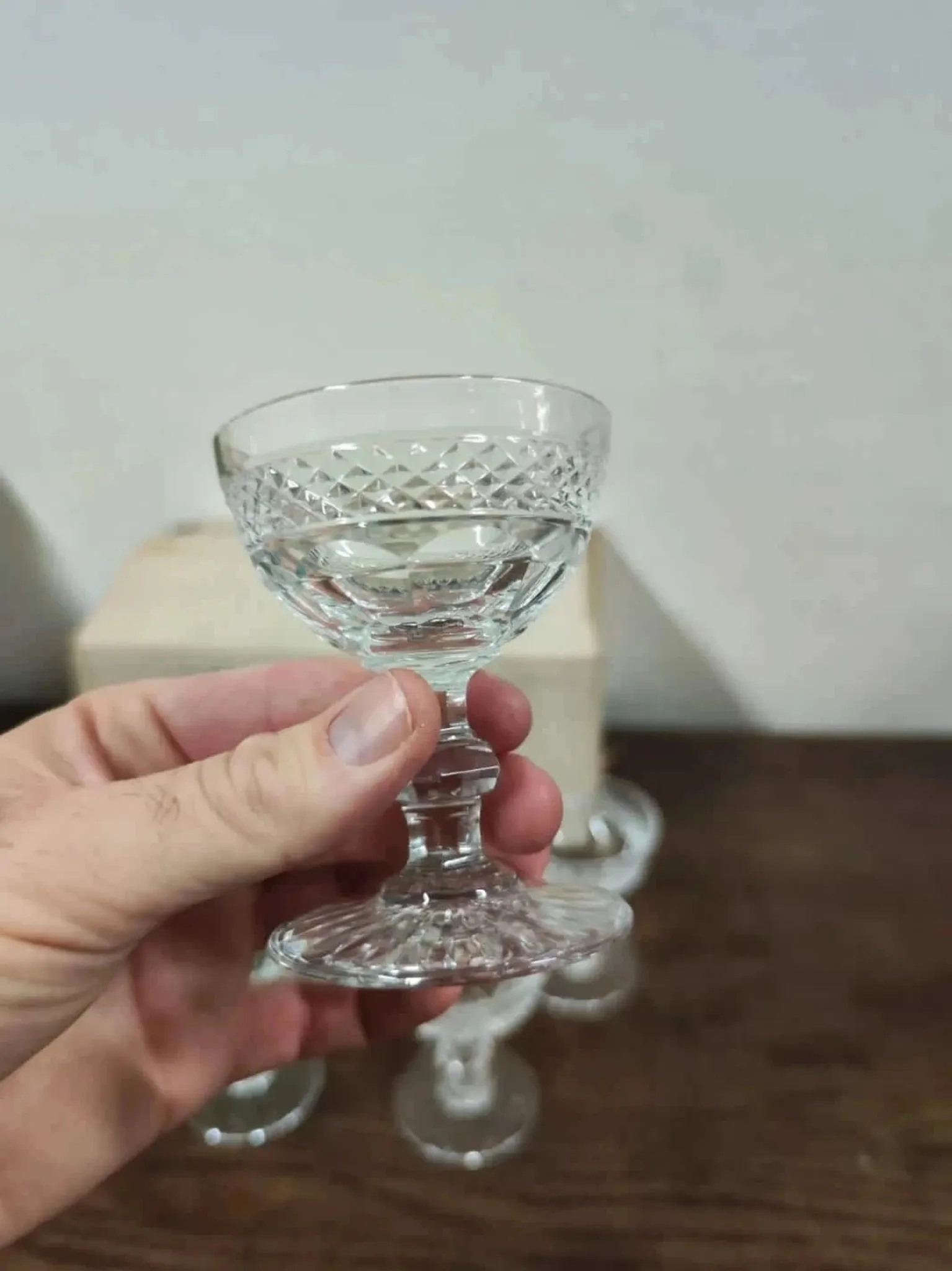 6 crystal digestif glasses from Saint Louis Trianon.