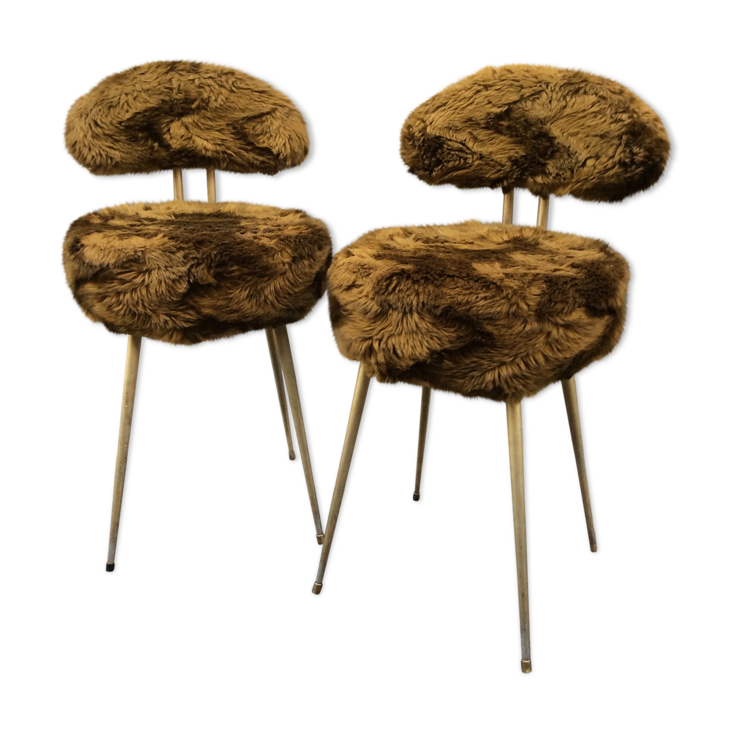 Pair of chairs Pelfran moumoute 1960