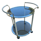 1960s glass and brass bar cart