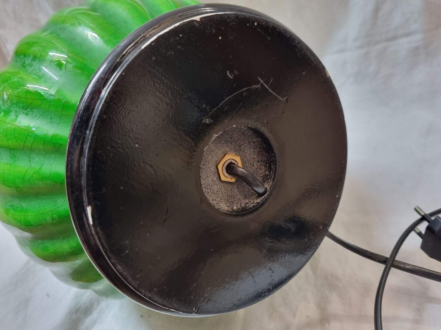 Vintage enamelled ceramic lamp from 1970