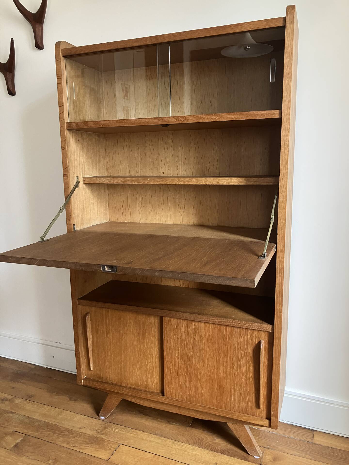 oak secretary from the late 1940s