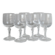 6 white wine glasses in chiseled crystal with floral motifs Matignon model.