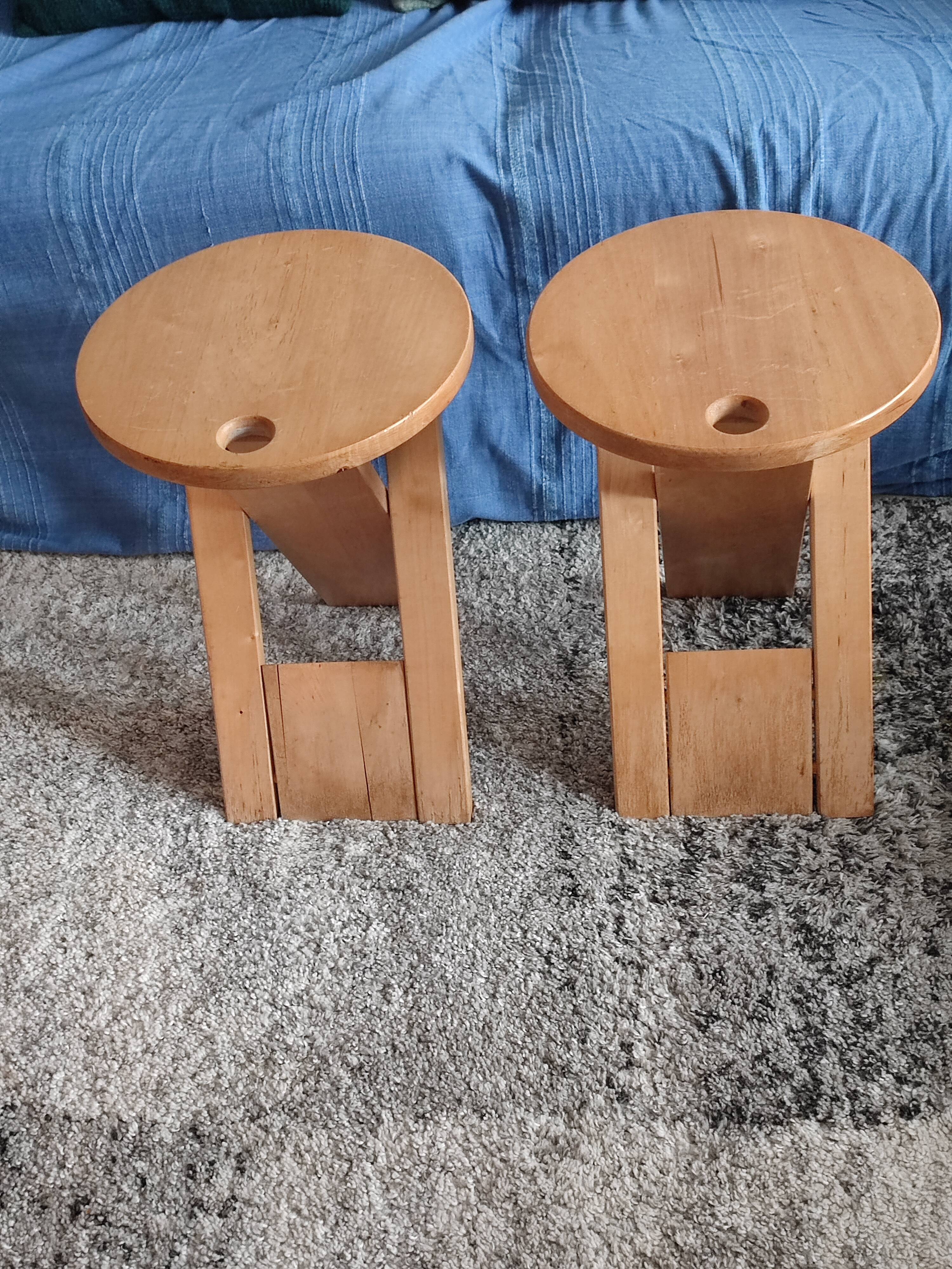 Paire de tabourets pliables Adrien Reed vintage