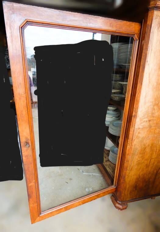 Walnut and walnut veneer display case 1 door circa 1900