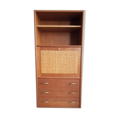 Wood and rattan writing desk 1960