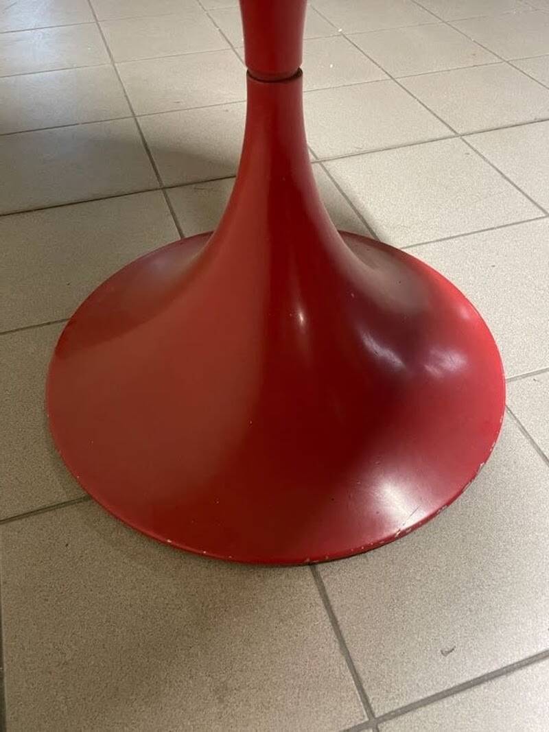 Table à manger en forme de sablier avec base en métal et plateau en marbre, 1960-70