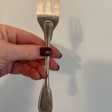 6 forks and 6 fish knives in silver-plated metal, Filet model 1950