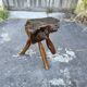 Tabouret Billot en Bois Massif – Sculpture Organique H54cm