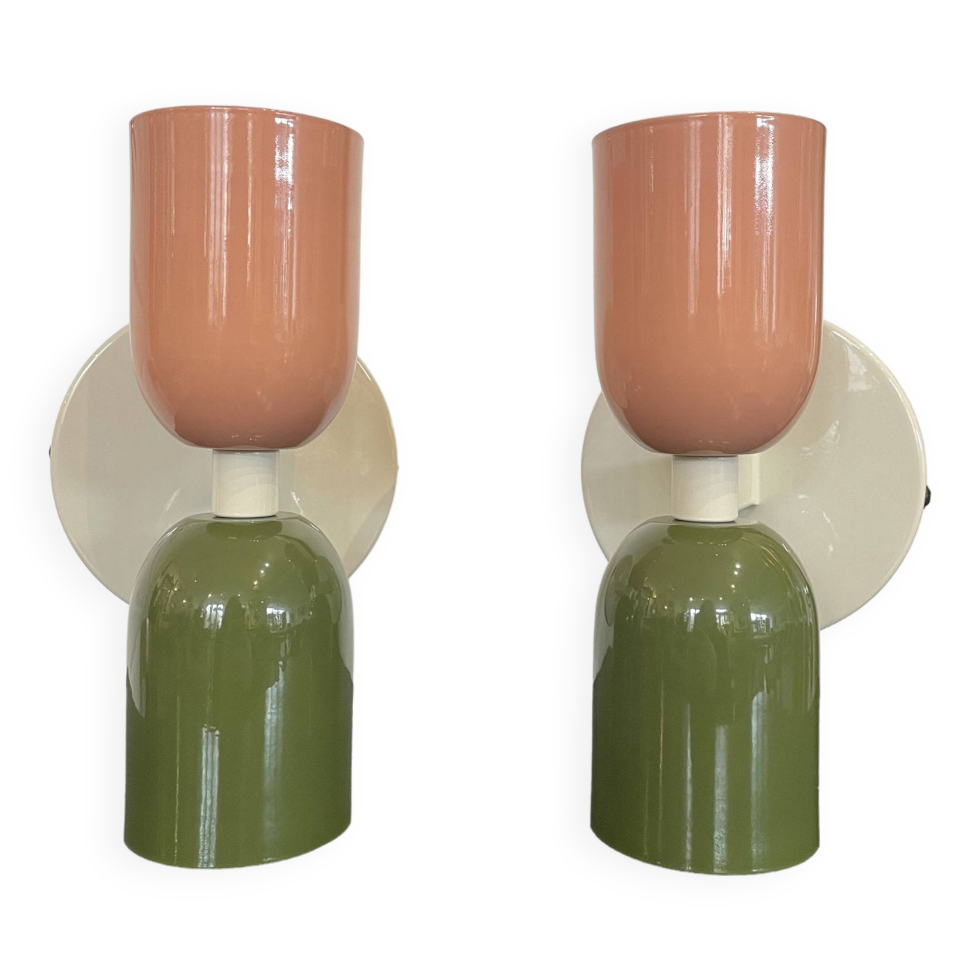 Pair of double-lit wall lights