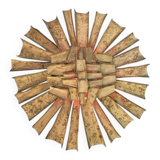 Gande sculpture murale Soleil, Lampe en résine & polyester, style Brutalist